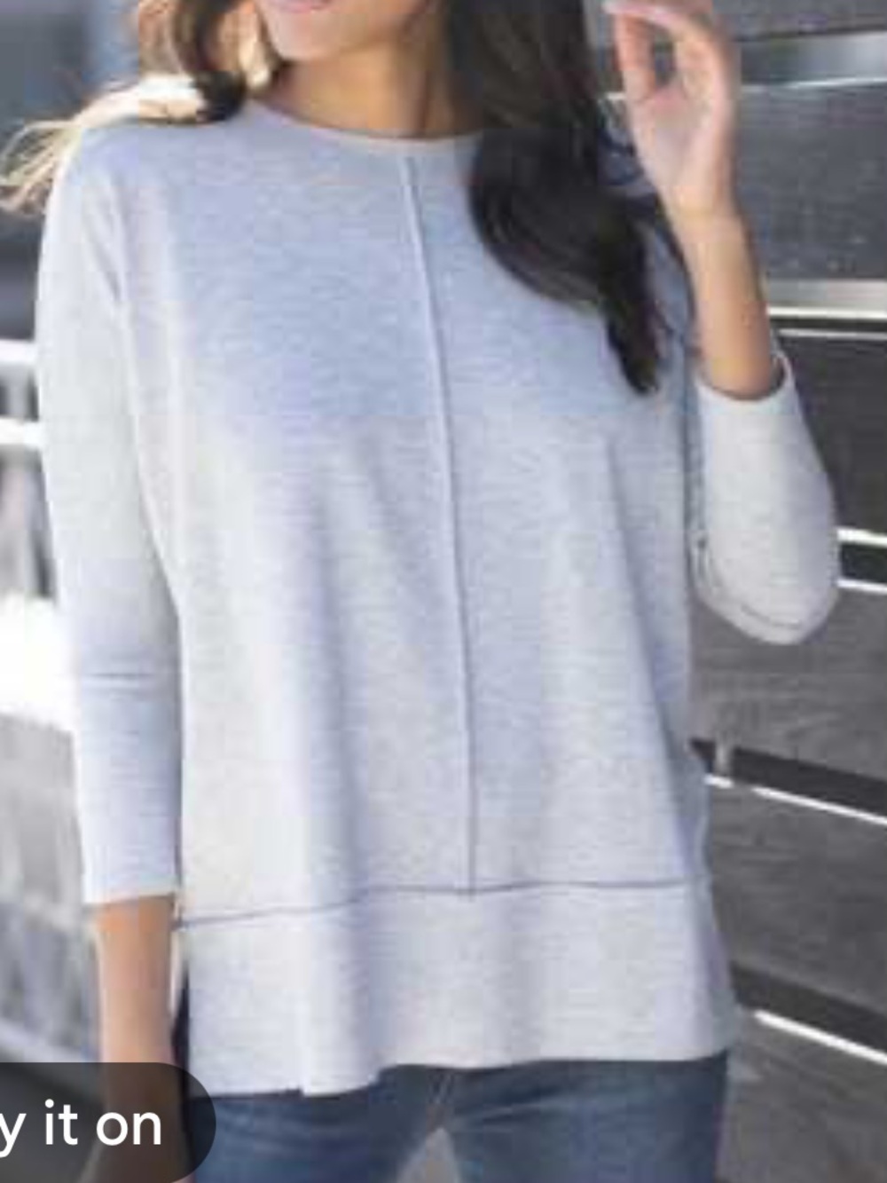 SPANX Light Gray Crewneck Dolman Sweater